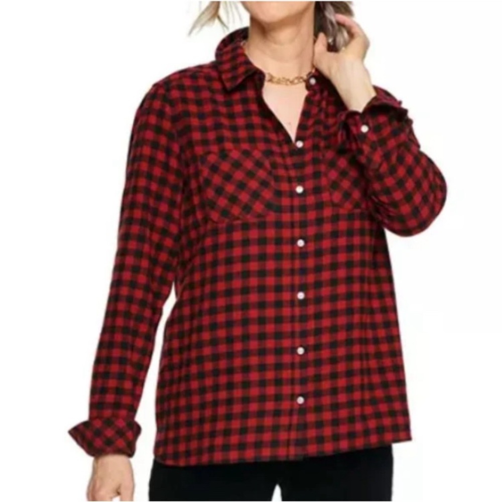 Croft & Barrow super soft flannel button down size L NWT!!